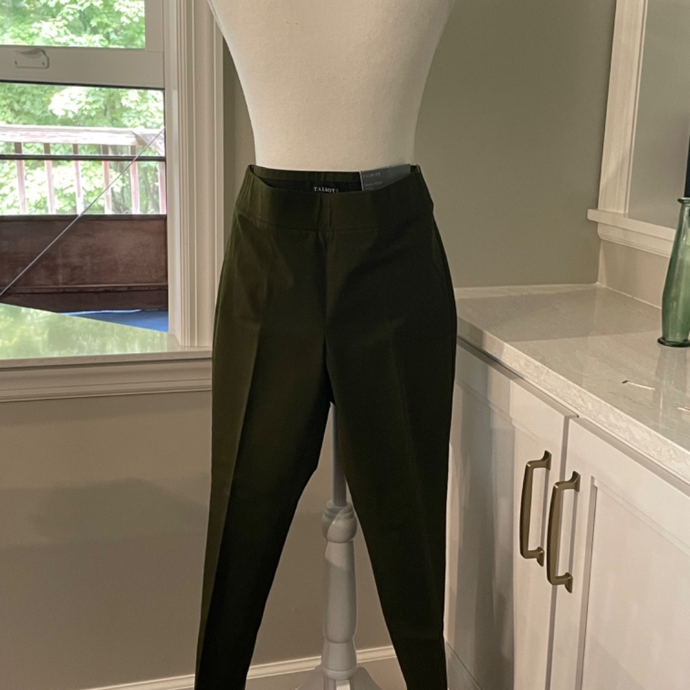 NWT Talbots Olive Green Petite 2 Skinny Ankle Pants